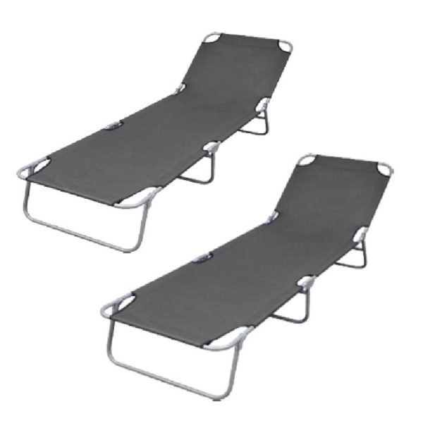 Baštenska Ležaljka Sklopiva Siva 712000S (2 Kom)