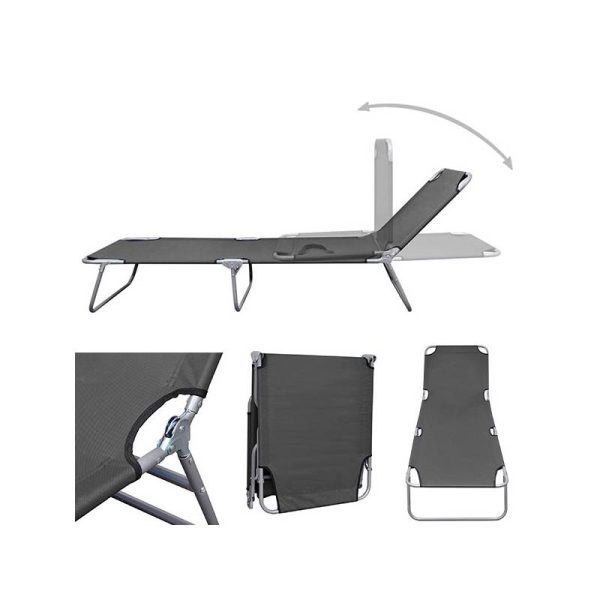 Baštenska Ležaljka Sklopiva Siva 712000S (2 Kom)