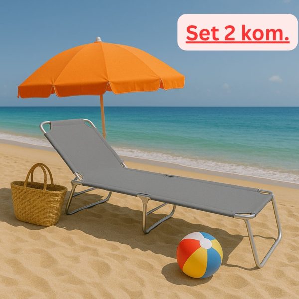 Baštenska Ležaljka Sklopiva Siva 712000S (2 Kom)