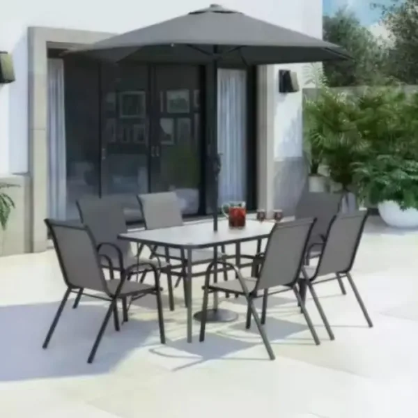 Baštenska garnitura Bali – 6 stolica + sto sa staklom