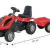 Traktor za decu sa prikolicom – Crveni
