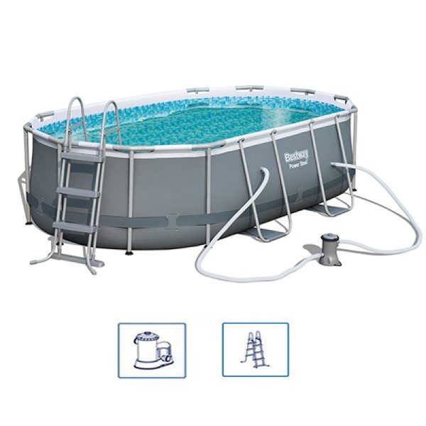 Ovalni porodični bazen Bestway Power Steel 427x250x100 cm