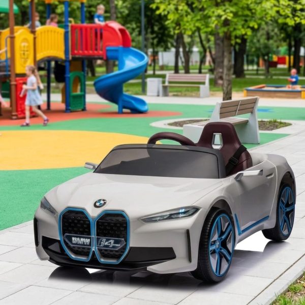 BMW i4 Auto na Akumulator Bela ⚪ – Sa daljinskim, LED svetlima i muzikom