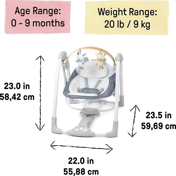 KIDS II INGENUITY LJULJASKA ™ - CHAMBRAY 16925 0-9m (MAX 9kg)