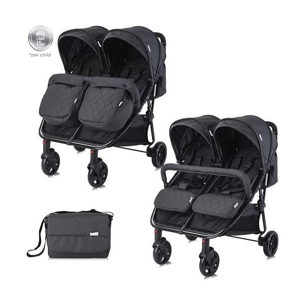 LORELLI KOLICA ZA BLIZANCE DUO+TORBA - BLACK