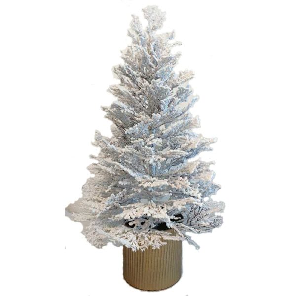 Jelka snezna 90cmu metalnoj saksiji117 grana metalna saksijaboja bela