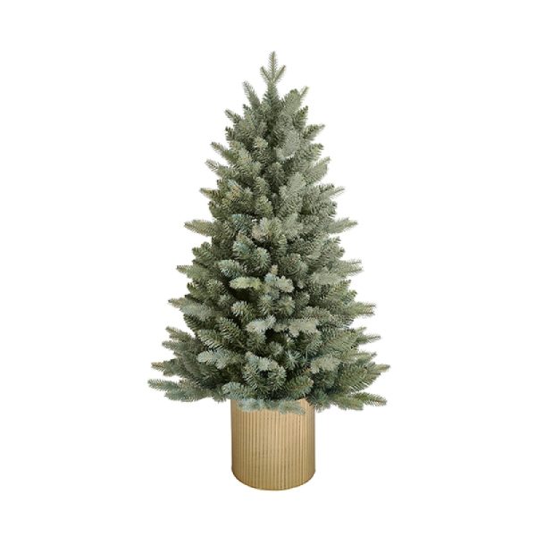 Jelka u metalnoj saksiji    45cm54 grane(18pe+36pvc)precnik grane 6cmmetalna saksijaboja zelena