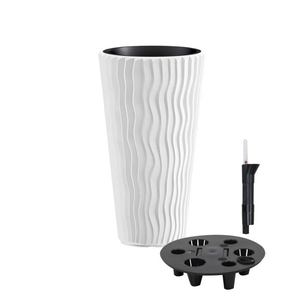 Saksija Talasasta visoka 35x60 cm sa vodomerom - bela S449