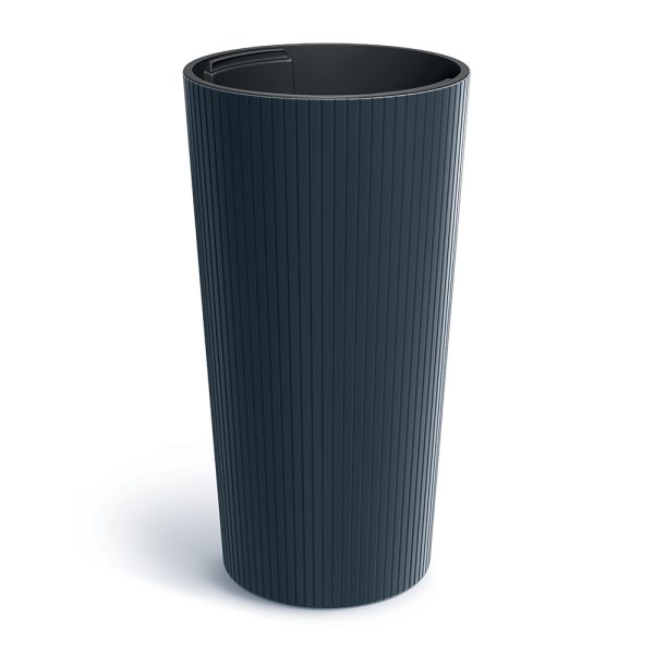 Saksija Lamia visoka 30cm sa uloškom - antracit S433
