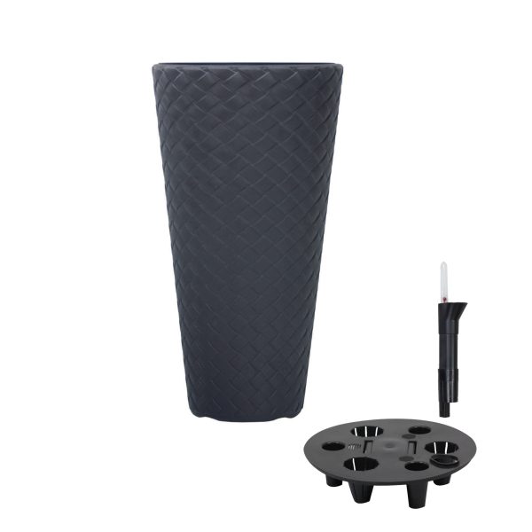 Saksija Pletena visoka 30x55cm sa vodomerom - antracit S433