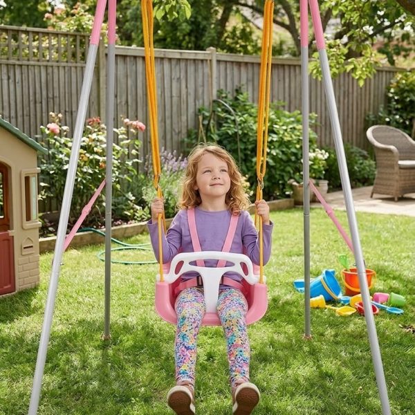 Metalna ljuljaška za decu roze 846