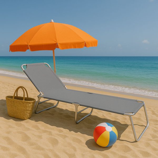 Baštenska ležaljka sklopiva siva 712000S