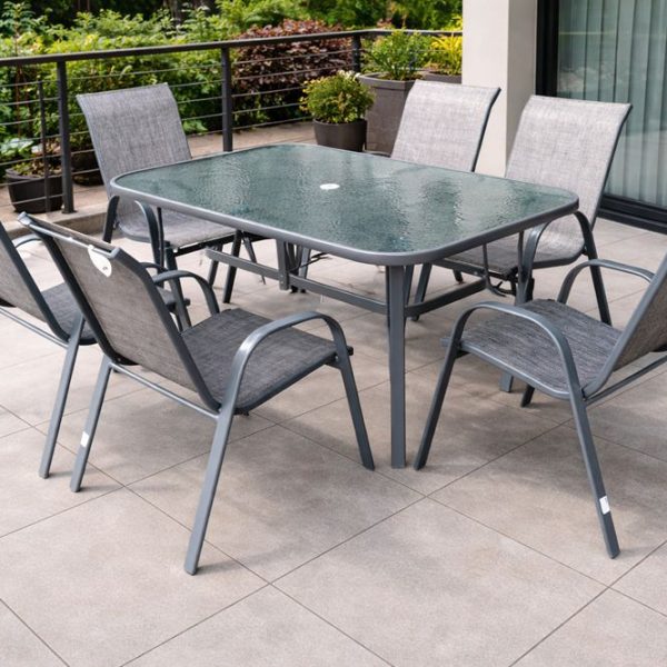 Progarden set siva ( 6 stolica + sto )