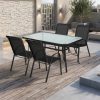 Baštenska garnitura Rony Light – set 4 stolica i sto sa kaljenim staklom (150 cm)