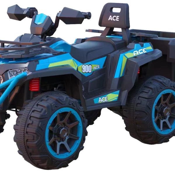 Auto na baterije ATV Veliki+prikolica TS-153- C plavi