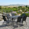Baštenski set – Metalni sto sa + 6 crnih baštenskih stolica