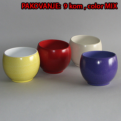 Saksija OBLOGA loptasta kolor mix dim.Ø13x10cm