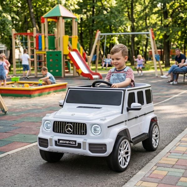 Mercedes G63 beli — dečiji auto na akumulator
