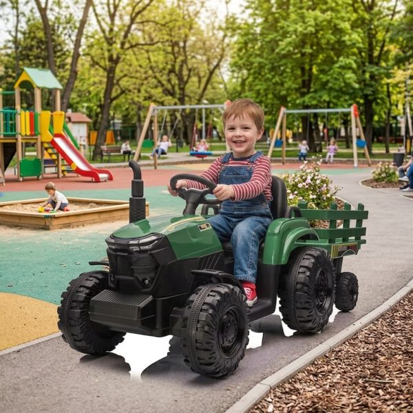 Dečiji traktor na akumulator sa prikolicom Model 2223 zeleni