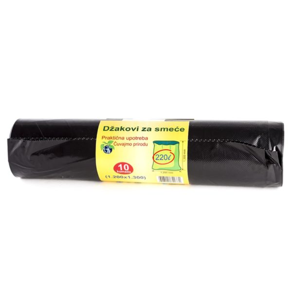 Džak za smeće tanji 220L 10/1 crne