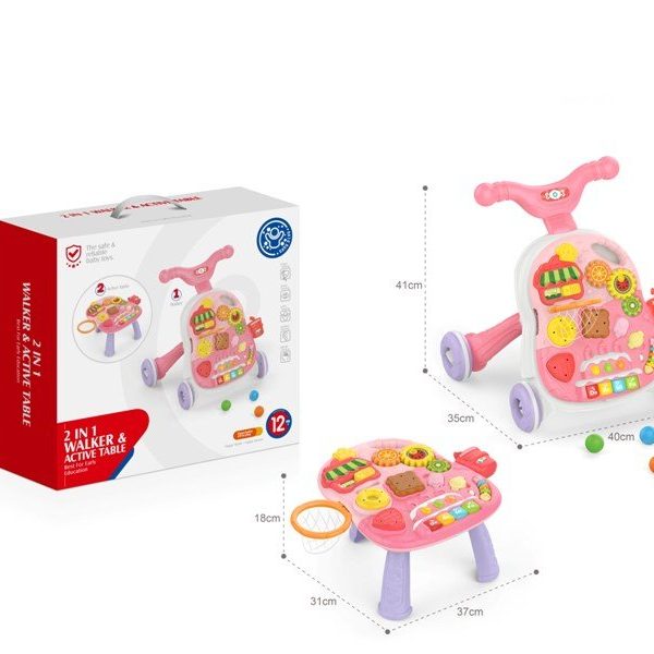 Guralica za bebe 2 u 1  multifunkcionalna roze