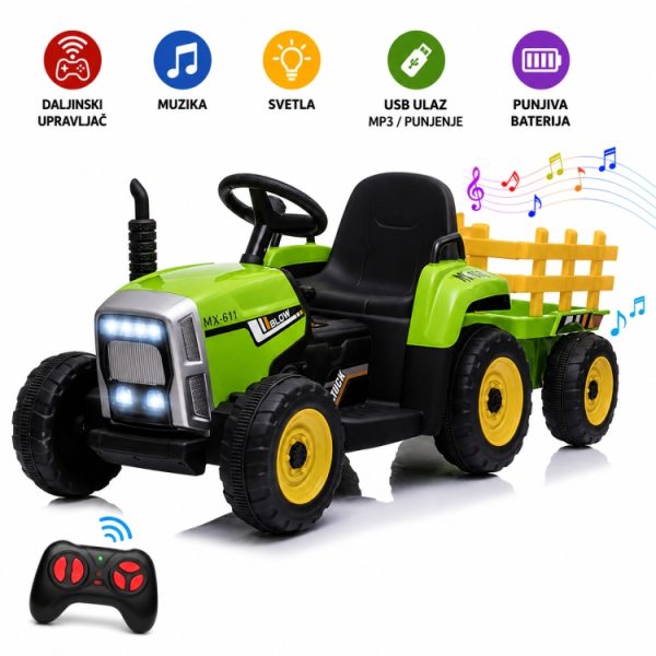 Traktor na akumulator XMX611 ZELENA