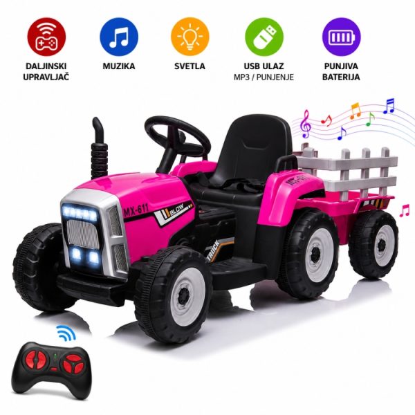 Traktor na akumulator XMX611 PINK