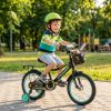 Dečiji bicikl sa pomoćnim točkovima „Crosser“ 12″ crno-zeleni