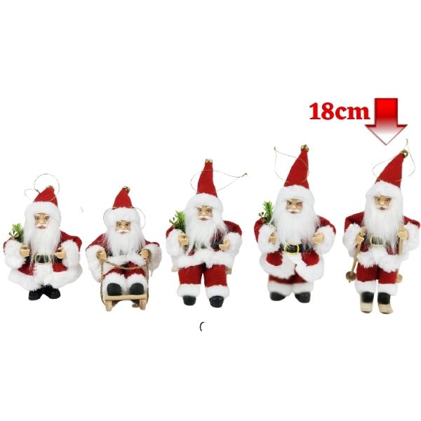 DEDA MRAZ SA SKIJAMA 18CM CRVENI