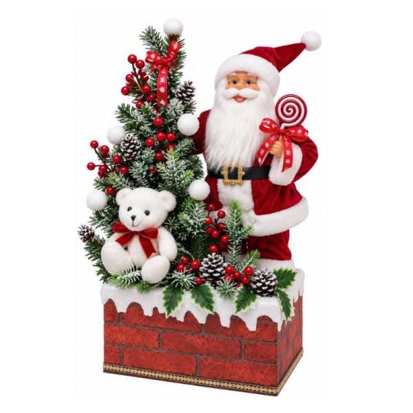 NOVOGODISNJI UKRAS DEDA MRAZ 60CM SA LED SVETLOM I ZVUKOM TM-G26116